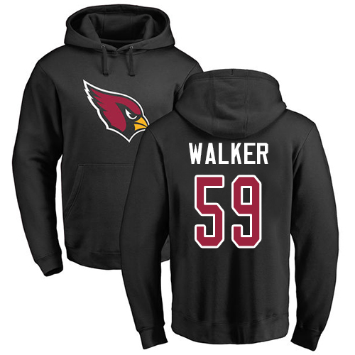 Arizona Cardinals Men Black Joe Walker Name And Number Logo NFL Football #59 Pullover Hoodie Sweatshirts->arizona cardinals->NFL Jersey